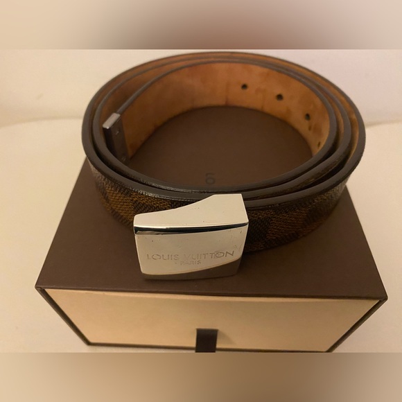 Louis Vuitton Other - Louis Vuitton Silver Buckle Damier Canvas Square Belt
